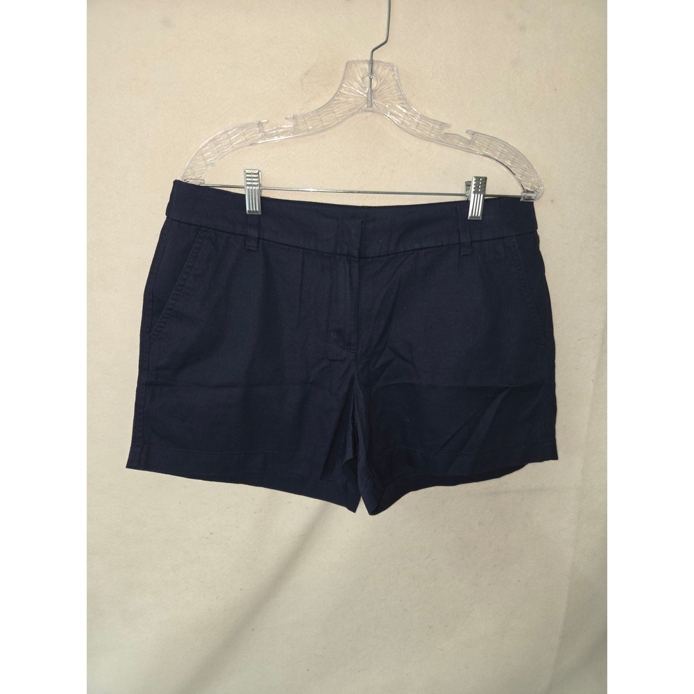 J.Crew Women Navy Blue Chino Shorts Cotton Size 12 Preppy 5" Nautical Inseam NEW